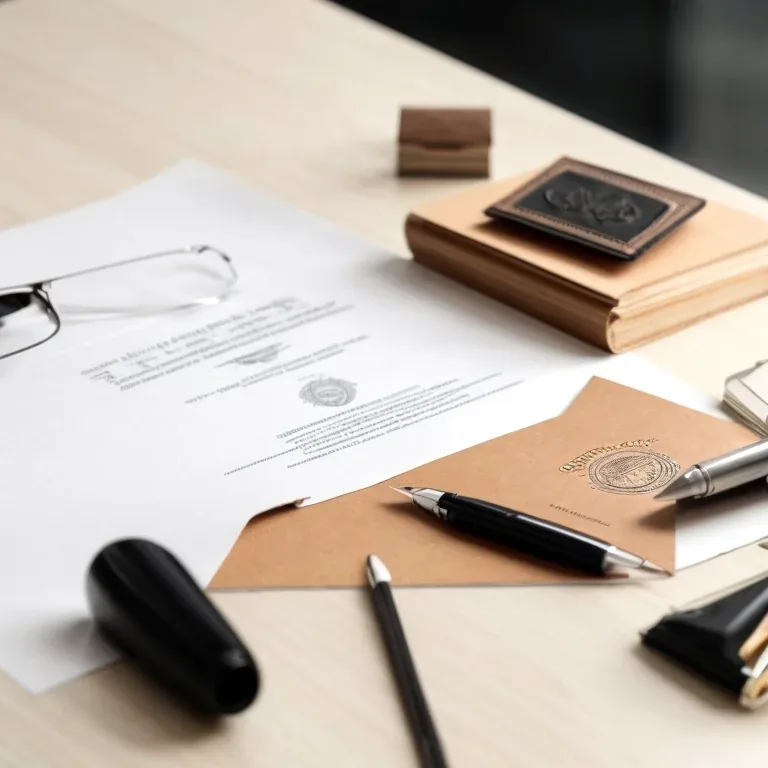 Notary writing on a legal document